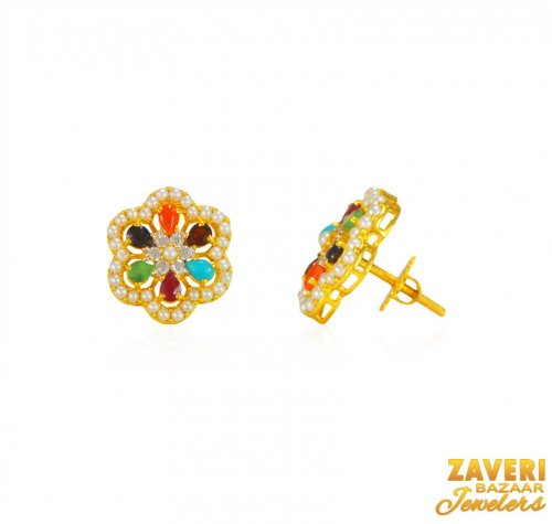 22kt Gold Multicolored Earrings 