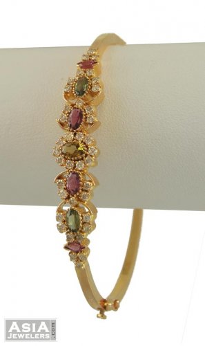 18k Diamond Bracelet With Tourmalines 