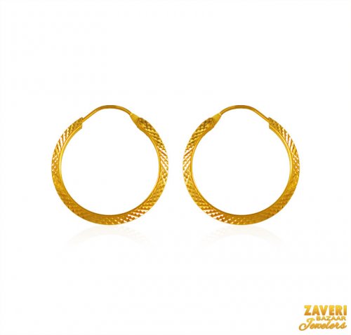 22 kt  Gold Hoop Earrings  