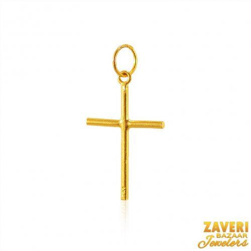 22 K Gold Cross Pendant - AsPe67049 