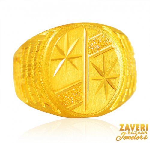 22K Gold Mens Ring  