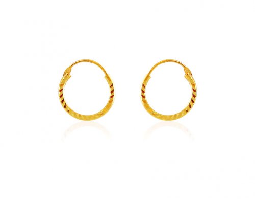 Plain Small Gold Hoops 22k 