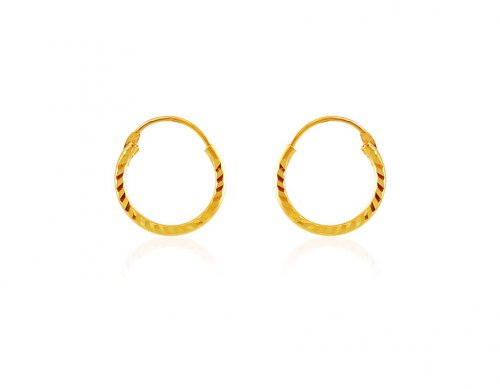 Plain Small Gold Hoops 22k 