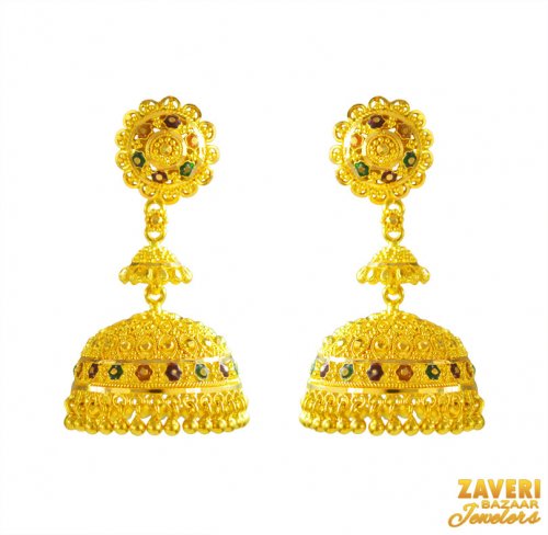 22K Big Jhumka Earrings 