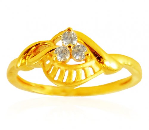 22 Karat Gold CZ Ring  