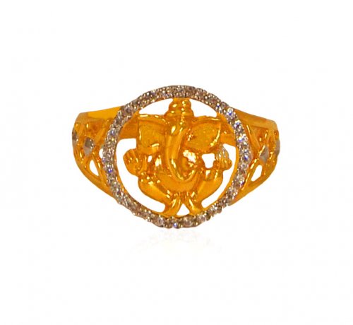 22K Gold Ganesha Ring 