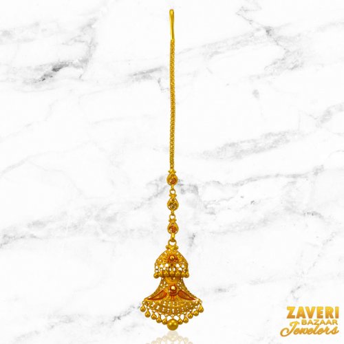 22Kt Gold Two Tone Maang Tikka 