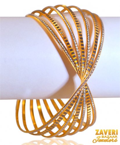 22kt Gold Rhodium Bangle  