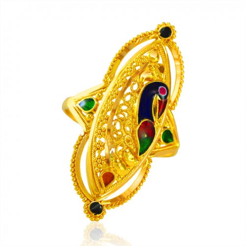 22Kt Gold Peacock Ring 