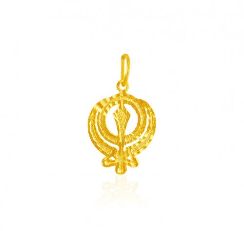 22K Gold Khanda Pendant 