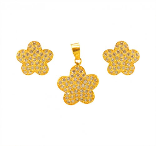 22K Designer Signity Pendant Set  