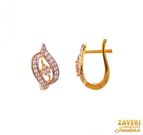 22Kt Gold CZ Clip On Earrings 