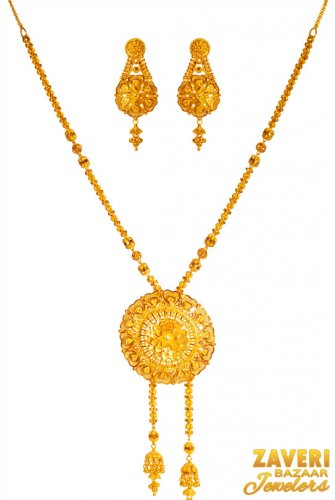  22k Gold Floral Necklace Set  