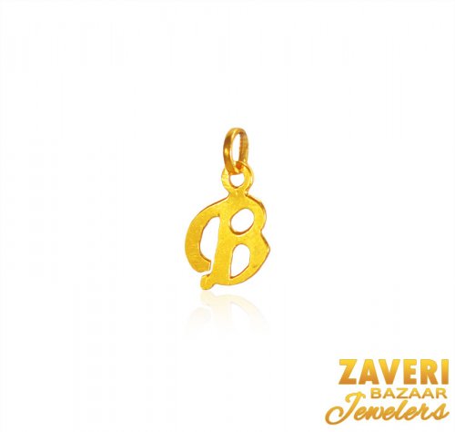22 Karat Gold B Pendant 