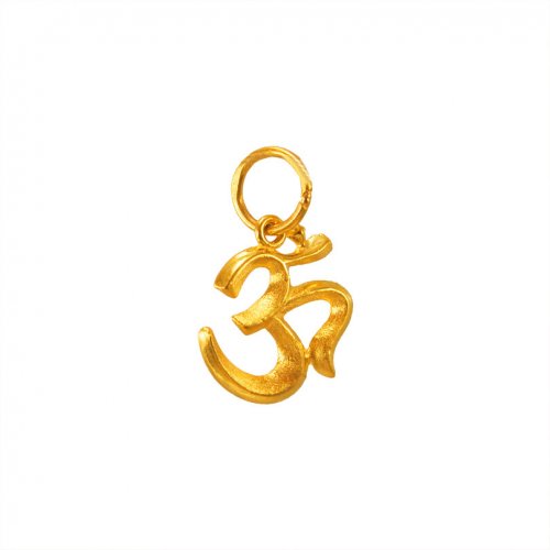 Small Plain Fancy Om Pendant 22k  