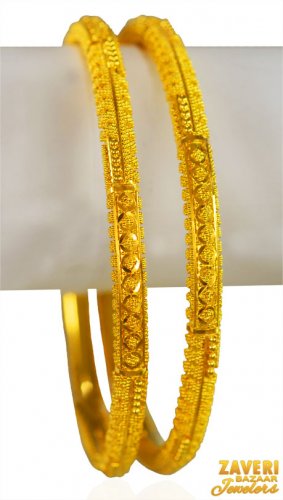 22k Gold Filigree Bangles(set of 2) 