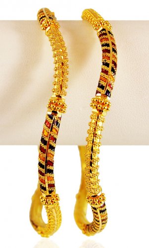 22K Gold Meenakari Bangles  