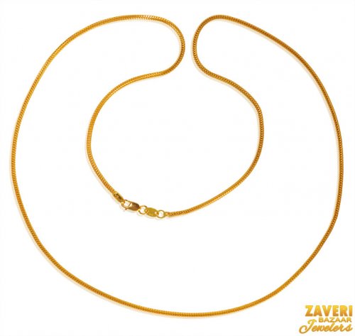 22K Gold Fox Tail Chain  24 inches 