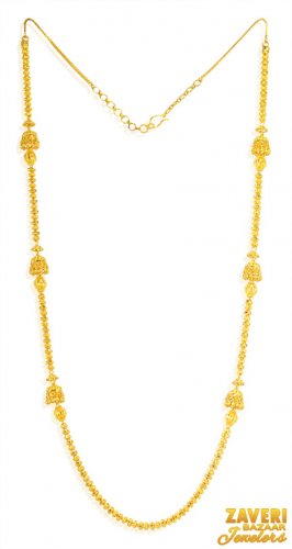 22kt Gold Long Mala with Jhumki  