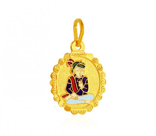 22k Gold Swami Narayan Pendant 