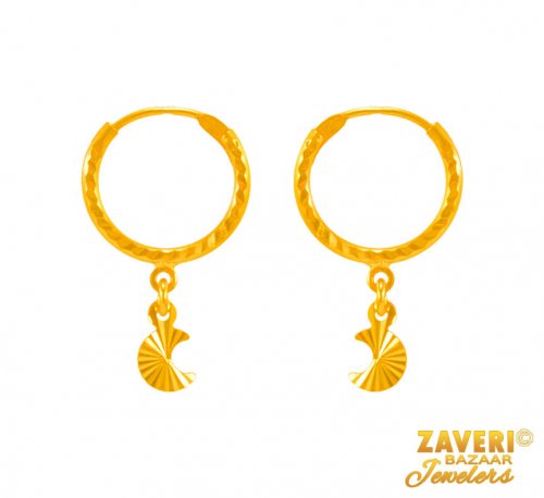 22 Kt Gold Hoop Earrings - AjEr65808 - US$ 174 - 22 Kt Gold Hoop