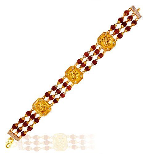 Mahavir Gold Plated Rudraksha Bracelet - 111 14-sonthuy.vn
