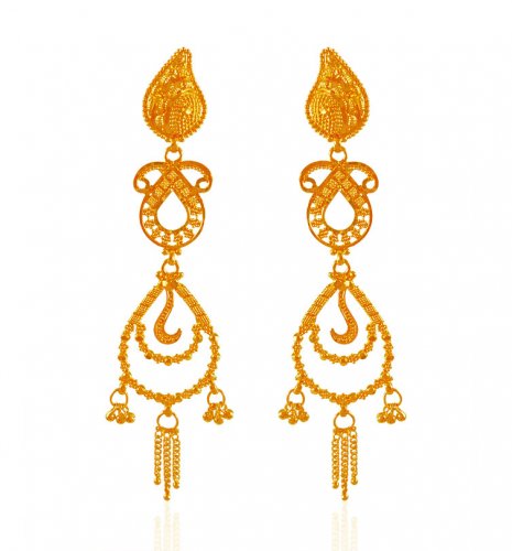 22kt Yellow Gold Long Earrings 