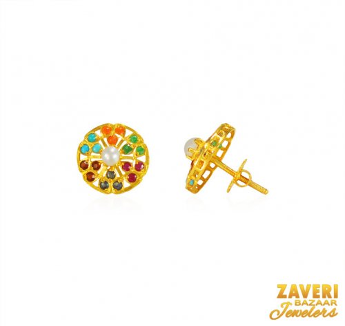 22kt Gold Multicolored Earrings 