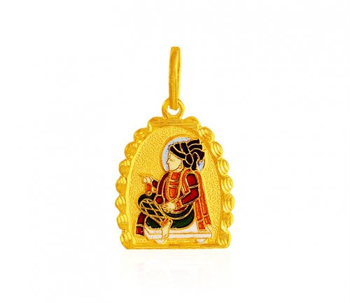 22Kt Gold Swaminarayan Pendant 