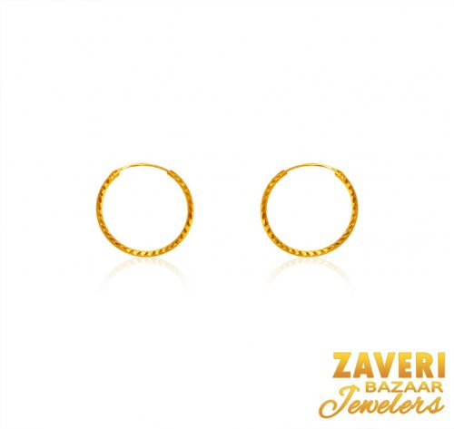 22K Gold Hoop Earrings  