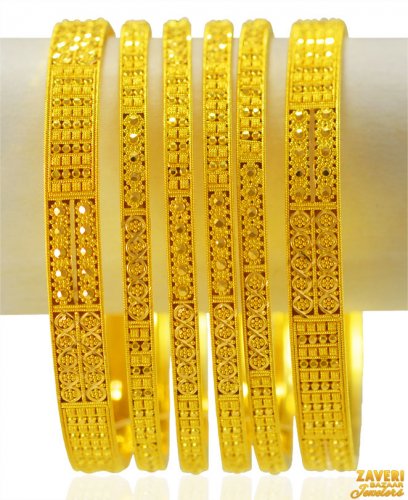 22K Gold Bangles Set (6 PC) 