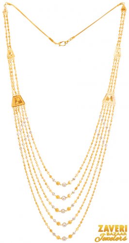 22Kt Gold Two Tone Layered Chain 