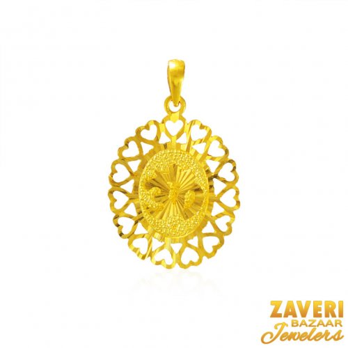 22k Gold OM Pendant 