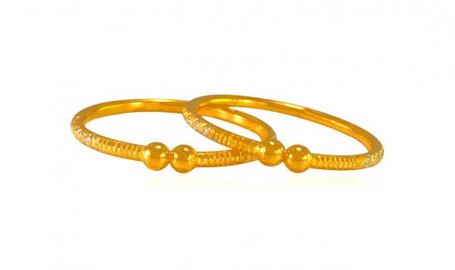 22K Gold Fancy Baby Kada (2 pc) 