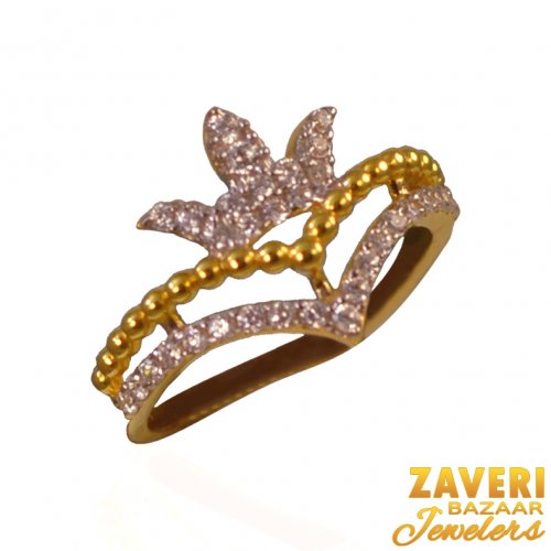 22Kt Gold CZ Fancy Ring 