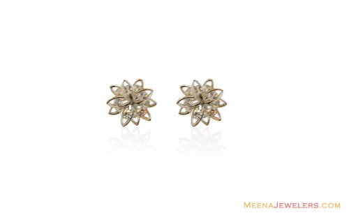 Floral White Gold 18K Earring 