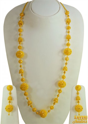 22kt Gold Long Necklace Set 