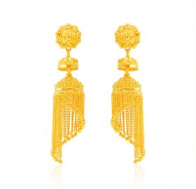 22k Gold Long Traditional Earring ( 22K Gold Earrings )