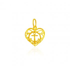 22K Gold Anchor Pendant
