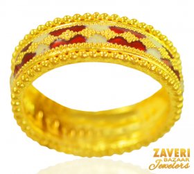 22kt Gold Fancy Meenakari Ring