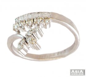 18K Floral White Gold Ring