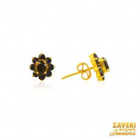 22Kt Gold Colored Stone Earrings 