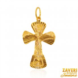 22K Gold Cross Pendant ( Gold Jesus Pendant )