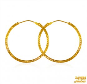 22K Gold Big Hoop Earrings  ( 22K Gold Hoops )
