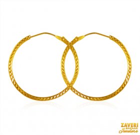 22K Gold Big Hoop Earrings 