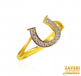 22Kt Gold CZ Ring ( Stone Rings )