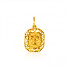 22K Gold Initial Pendant