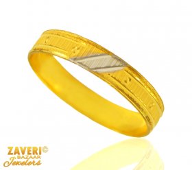 22 Kt Gold Two Tone Ring (Band) ( Gold Wedding Bands )