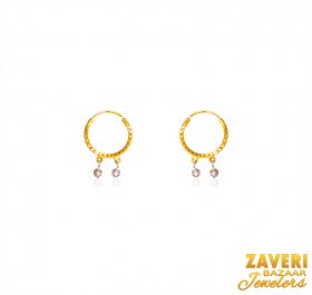 22K Gold Two Tone Hoops 