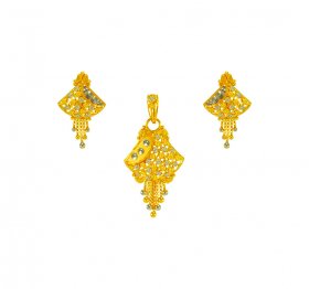 22kt Gold Two Tone  Pendant  Set